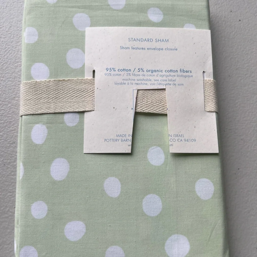 New Green Polka Dot Sham
